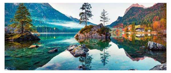 Slika - Jezero Hintersee, Bavarske Alpe, Austrija (120x50 cm)