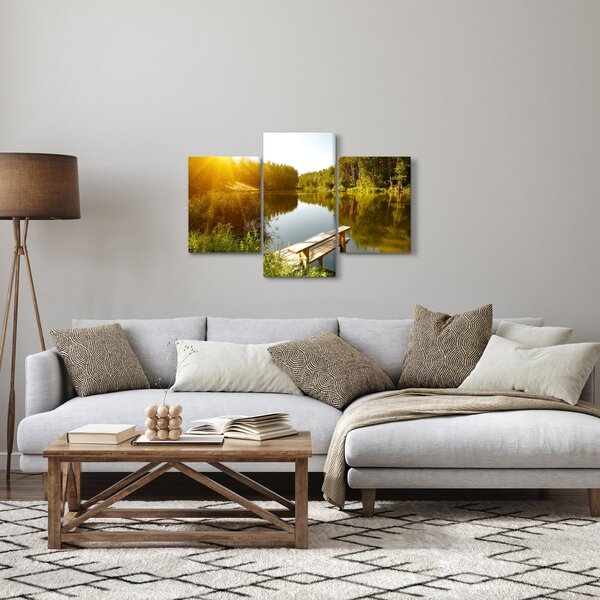 Slika - Jezero u šumi (90x60 cm)
