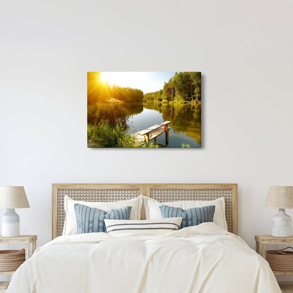 Slika - Jezero u šumi (90x60 cm)