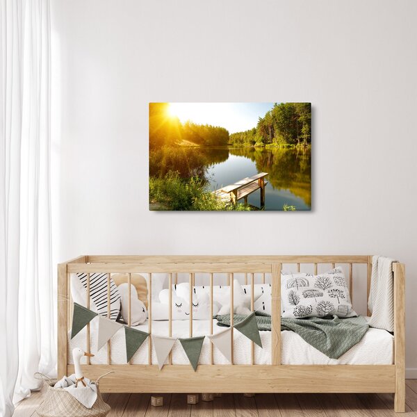 Slika - Jezero u šumi (90x60 cm)
