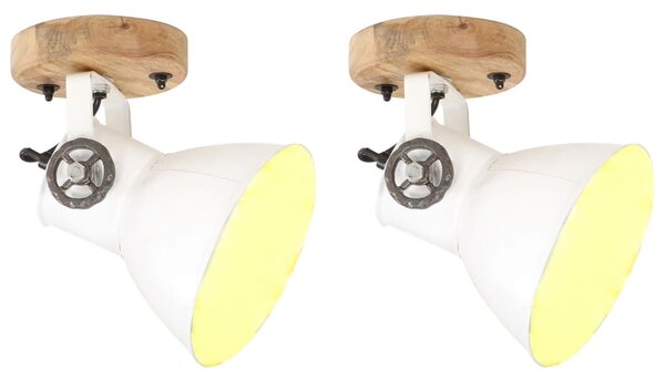 VidaXL Industrijske zidne/stropne svjetiljke 2 kom bijele 20x25 cm E27