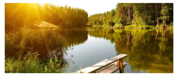 Slika - Jezero u šumi (120x50 cm)