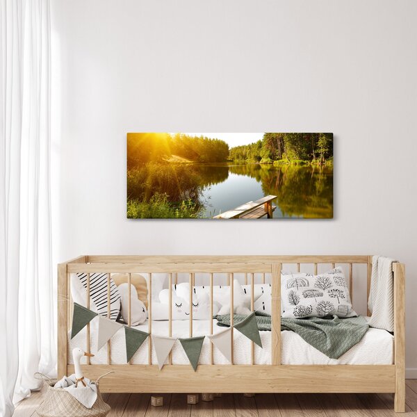 Slika - Jezero u šumi (120x50 cm)
