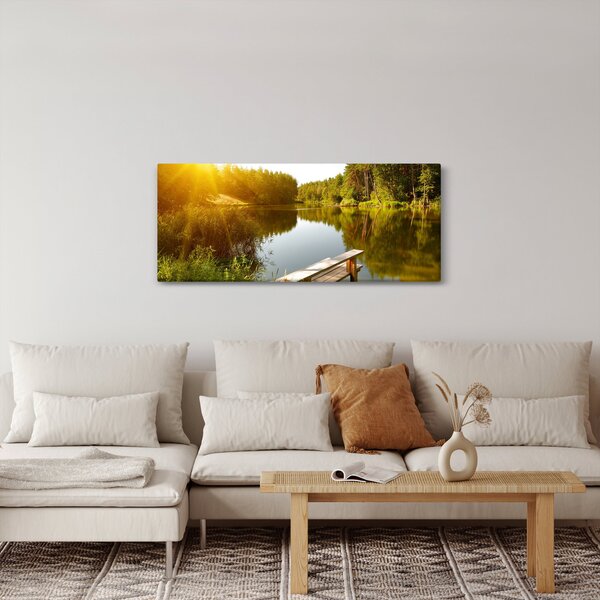 Slika - Jezero u šumi (120x50 cm)