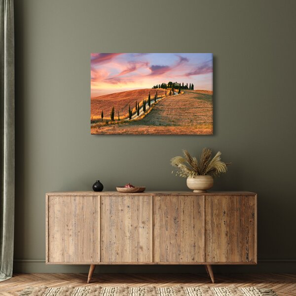 Slika - Kuća na brdu, Toskana, Italija (90x60 cm)