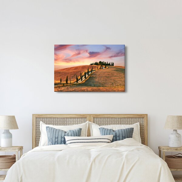 Slika - Kuća na brdu, Toskana, Italija (90x60 cm)