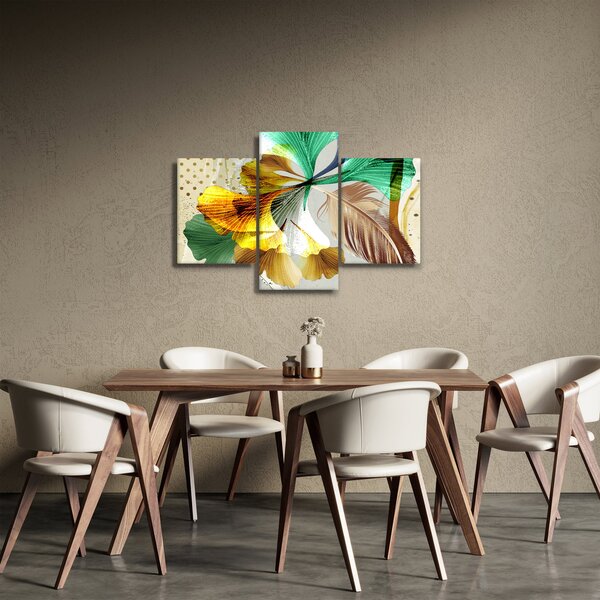 Slika - Lišće s perjem (90x60 cm)