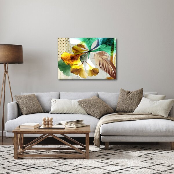 Slika - Lišće s perjem (70x50 cm)