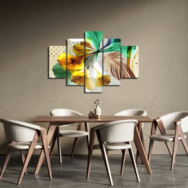 Slika - Lišće s perjem (150x105 cm)