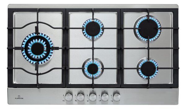 Klarstein Ignito Chef Edition, 5 zona, plinska ploča, 5 plamenika, Sabaf plamenici, keramička ploča