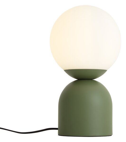 Hotel chique tafellamp groen met opaal glas - Pallon Trend