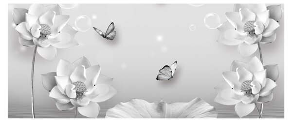 Slika - Cvjetni dizajn s leptirima (120x50 cm)