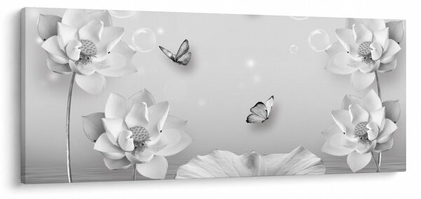 Slika - Cvjetni dizajn s leptirima (120x50 cm)