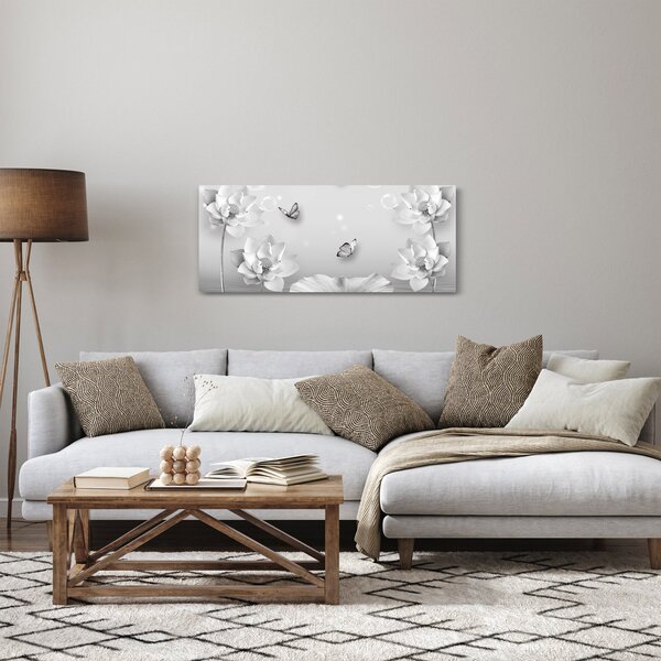 Slika - Cvjetni dizajn s leptirima (120x50 cm)
