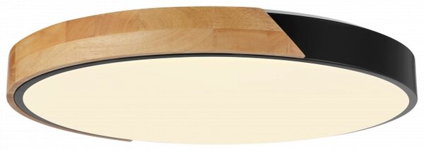 LED stropna svjetiljka 48W crno/drveno tijelo CCT + daljinski upravljač