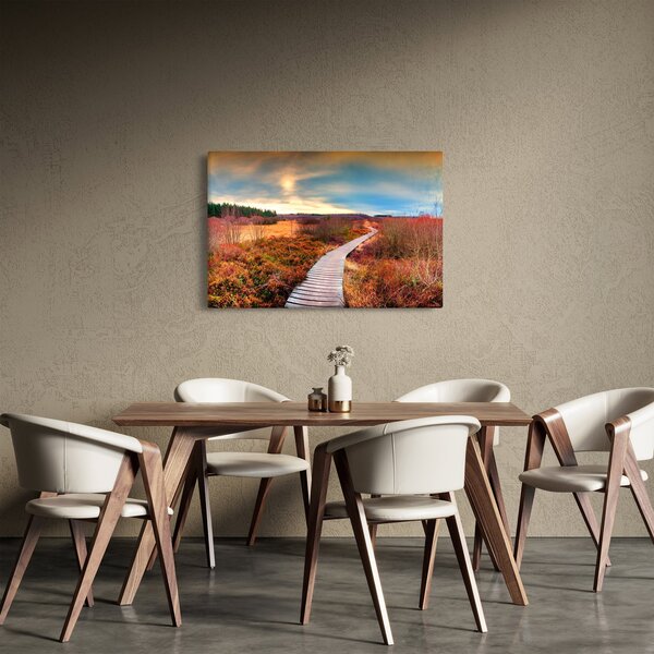 Slika - Jesenska cesta kroz krajolik (90x60 cm)