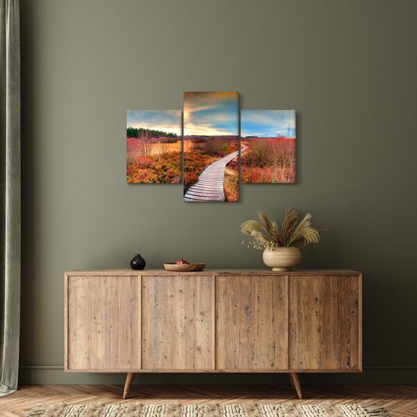 Slika - Jesenska cesta kroz krajolik (90x60 cm)