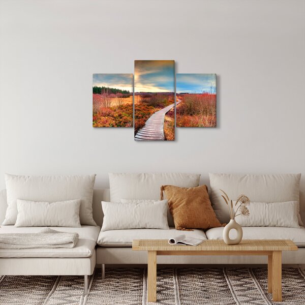 Slika - Jesenska cesta kroz krajolik (90x60 cm)