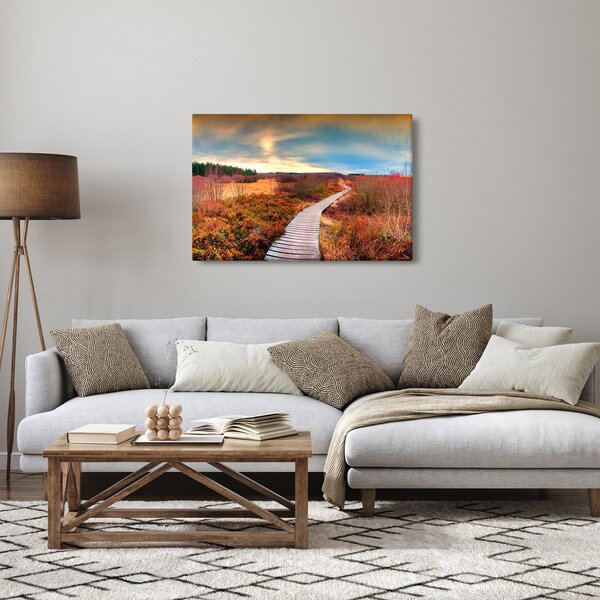 Slika - Jesenska cesta kroz krajolik (90x60 cm)