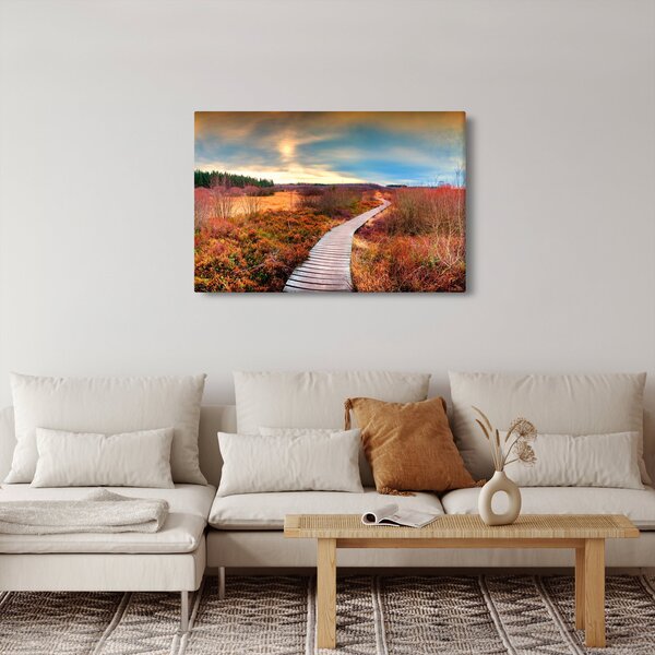 Slika - Jesenska cesta kroz krajolik (90x60 cm)