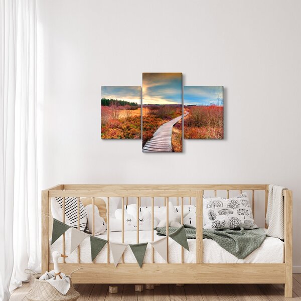 Slika - Jesenska cesta kroz krajolik (90x60 cm)