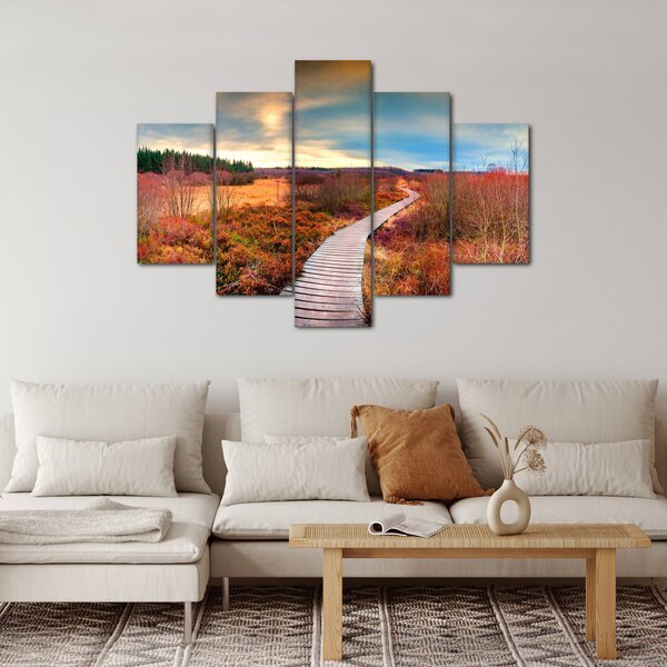 Slika - Jesenska cesta kroz krajolik (150x105 cm)