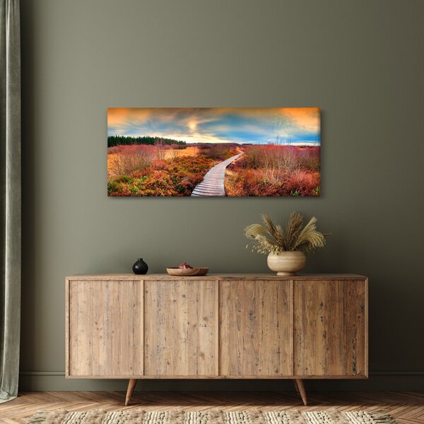 Slika - Jesenska cesta kroz krajolik (120x50 cm)