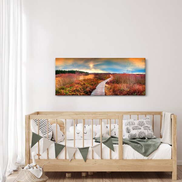 Slika - Jesenska cesta kroz krajolik (120x50 cm)