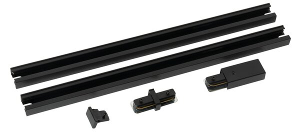 Moderni 1-fazni sustav tračnica za rasvjetu crni 50cm set od 2 - Iconic