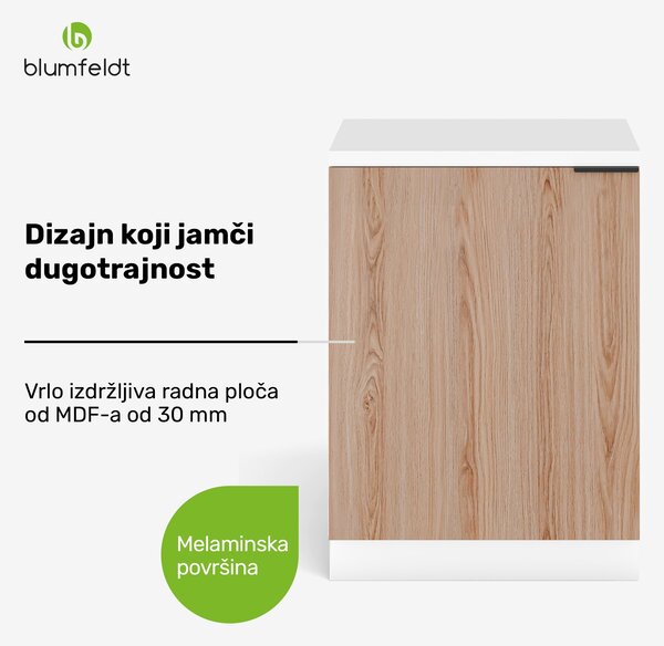 Blumfeldt WoodVista donji ormarić za sudoper, Robustan, Soft-Close ovjes, Aluminijske ručke