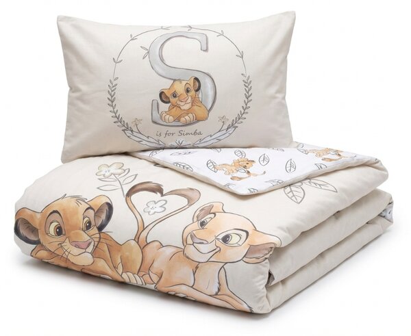 Pamučna posteljina za dječji krevetić LION KING BF krem boje Dimenzije posteljine: 40 x 60 cm | 100 x 135 cm