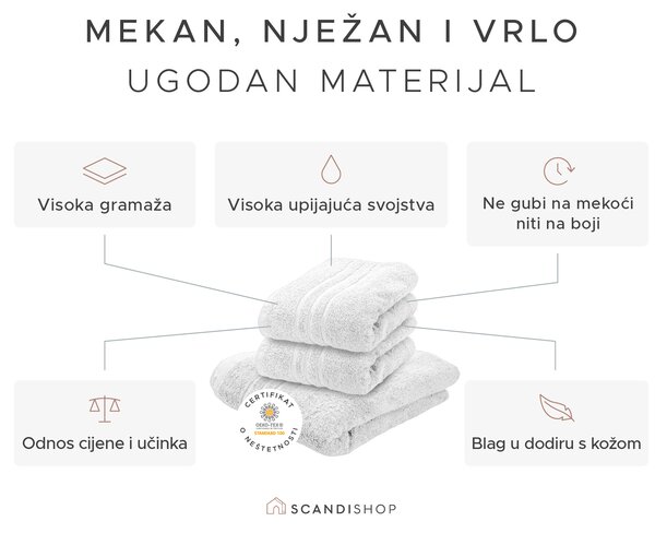 Ručnik Comfort 70 x 140 cm crna, 100% pamuk