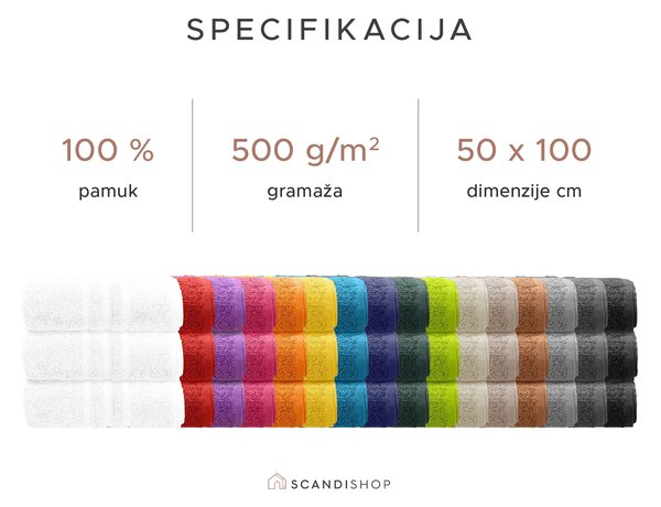 Ručnik Comfort 50 x 100 cm purpurna, 100% pamuk