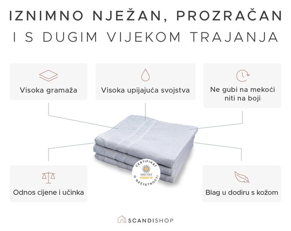 Hotelski ručnik Deluxe 100 x 200 cm bijela, 100% pamuk