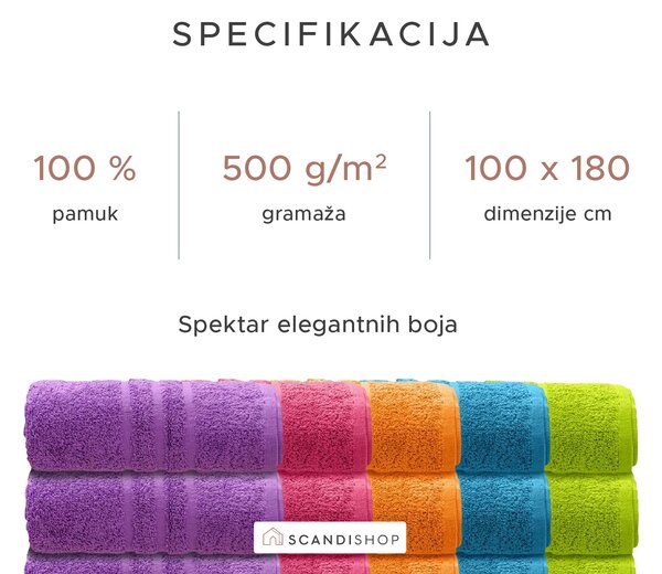 Ručnik Comfort Maxi 100x180 cm ljubičasta, 100% pamuk