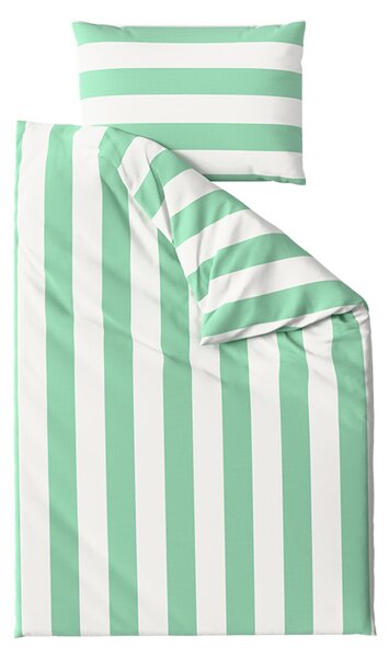 Pamučna posteljina STRIPES bijelo-zelena Dimenzije posteljine: 70 x 90 cm | 140 x 220 cm