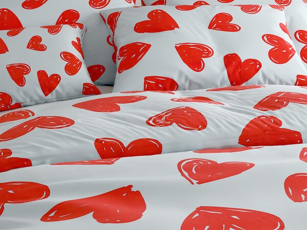 Pamučna posteljina WARM HEART svijetlo plava Dimenzije posteljine: 70 x 90 cm | 140 x 220 cm