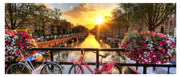 Slika - Izlazak Sunca u Amsterdamu (120x50 cm)