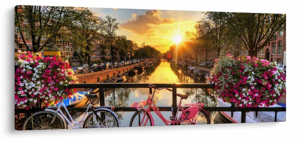 Slika - Izlazak Sunca u Amsterdamu (120x50 cm)