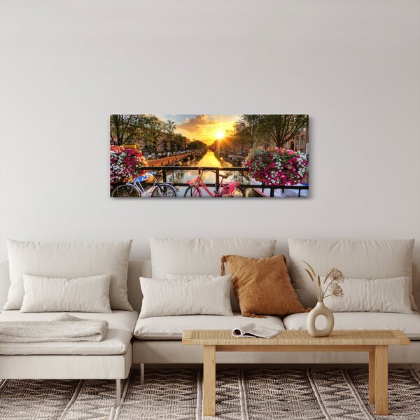 Slika - Izlazak Sunca u Amsterdamu (120x50 cm)