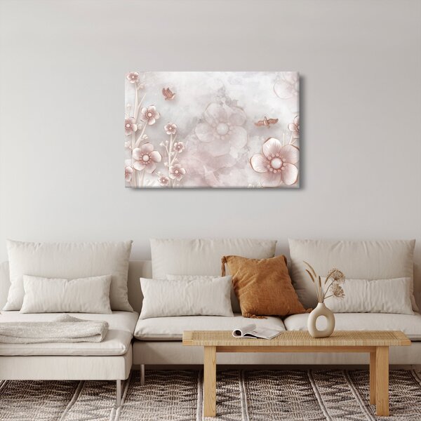 Slika - Ružičasto cvijeće (90x60 cm)