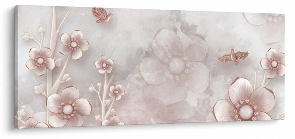 Slika - Ružičasto cvijeće (120x50 cm)