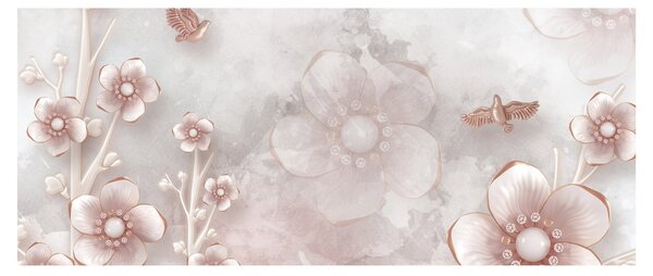 Slika - Ružičasto cvijeće (120x50 cm)