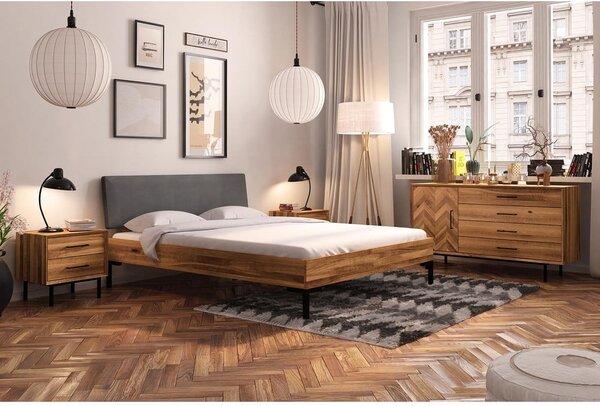 Bračni krevet od hrastovine s tapeciranim uzglavljem 180x200 cm Abises 1 - The Beds
