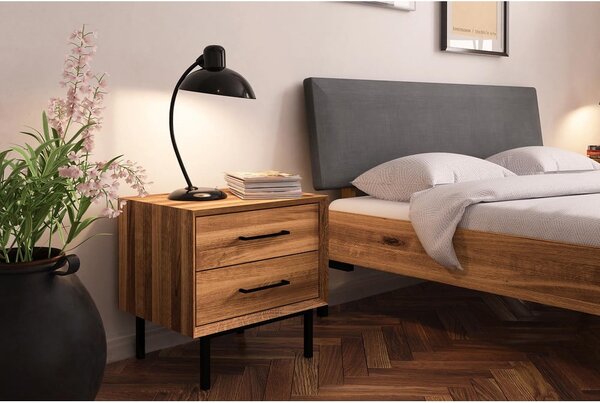 Bračni krevet od hrastovine s tapeciranim uzglavljem 180x200 cm Abises 1 - The Beds