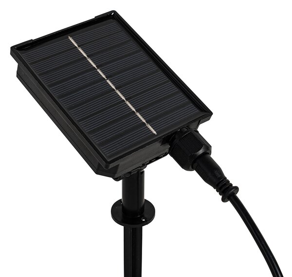 Set od 2 crna vanjska svjetla na štap 50cm s punjivom LED i solarnom energijom IP65 - Adalind