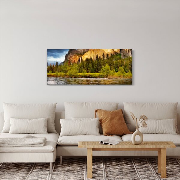 Slika - Stijene uz jezero (120x50 cm)