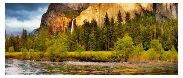 Slika - Stijene uz jezero (120x50 cm)