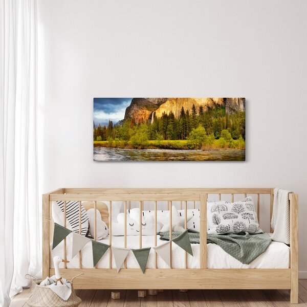 Slika - Stijene uz jezero (120x50 cm)
