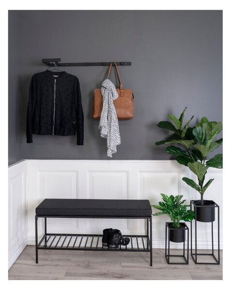 Crna metalna zidna vješalica Trento – House Nordic